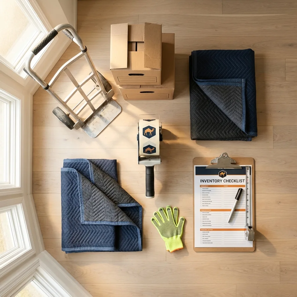 Professional moving supplies and packing materials layout for Berthoud residential relocations